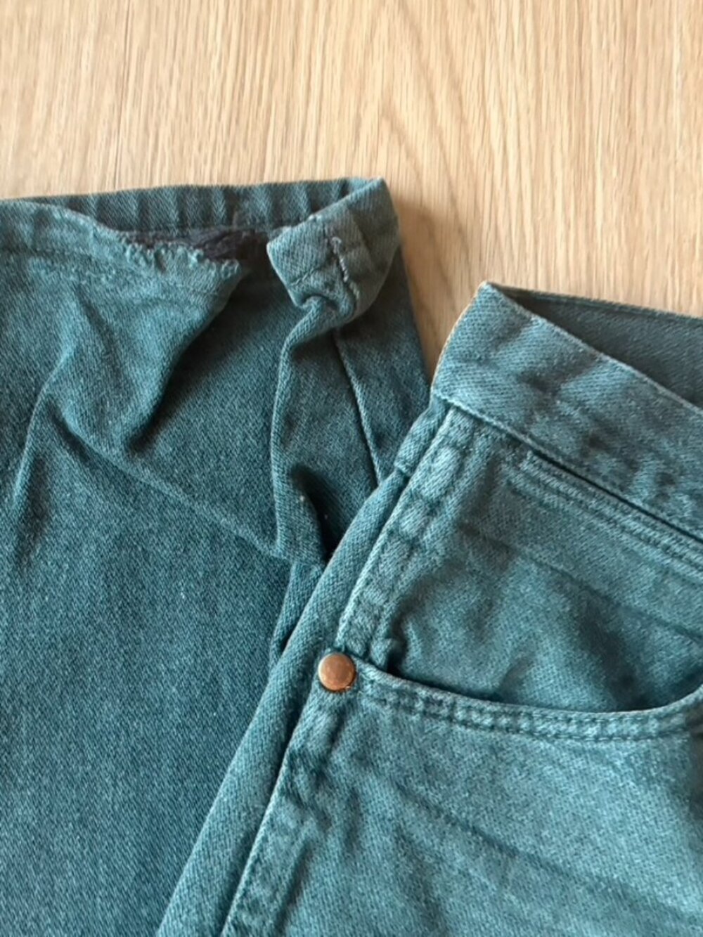 Vintage Wrangler Jeans Mens 33x32 Work Green Cowboy Western Workwear - Picture 5 of 8